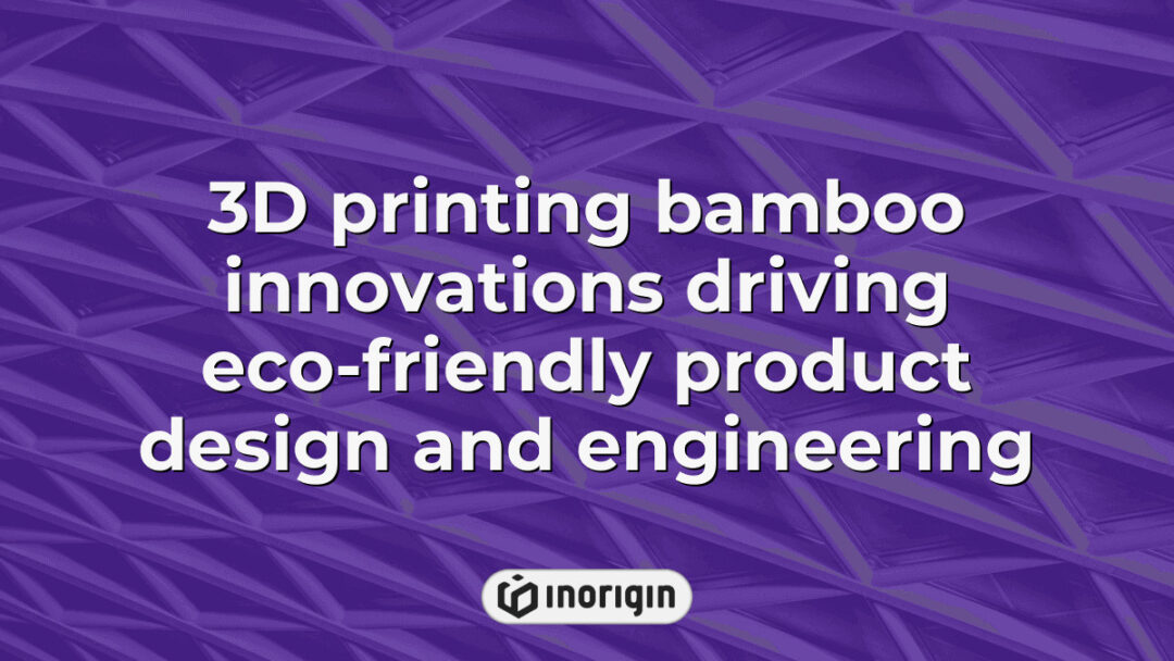 Advanced 3D printing technology utilizing bamboo composites to create sustainable and innovative product designs and engineering solutions in a modern studio.