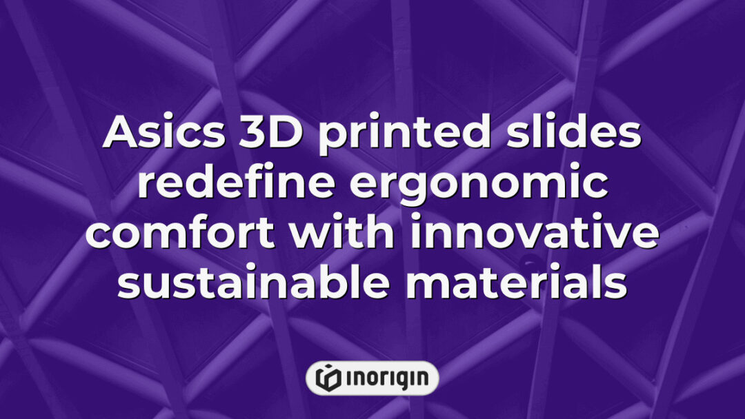 Close-up view of Asics 3D printed slides showcasing ergonomic design and sustainable materials, highlighting innovation in footwear technology and comfort.