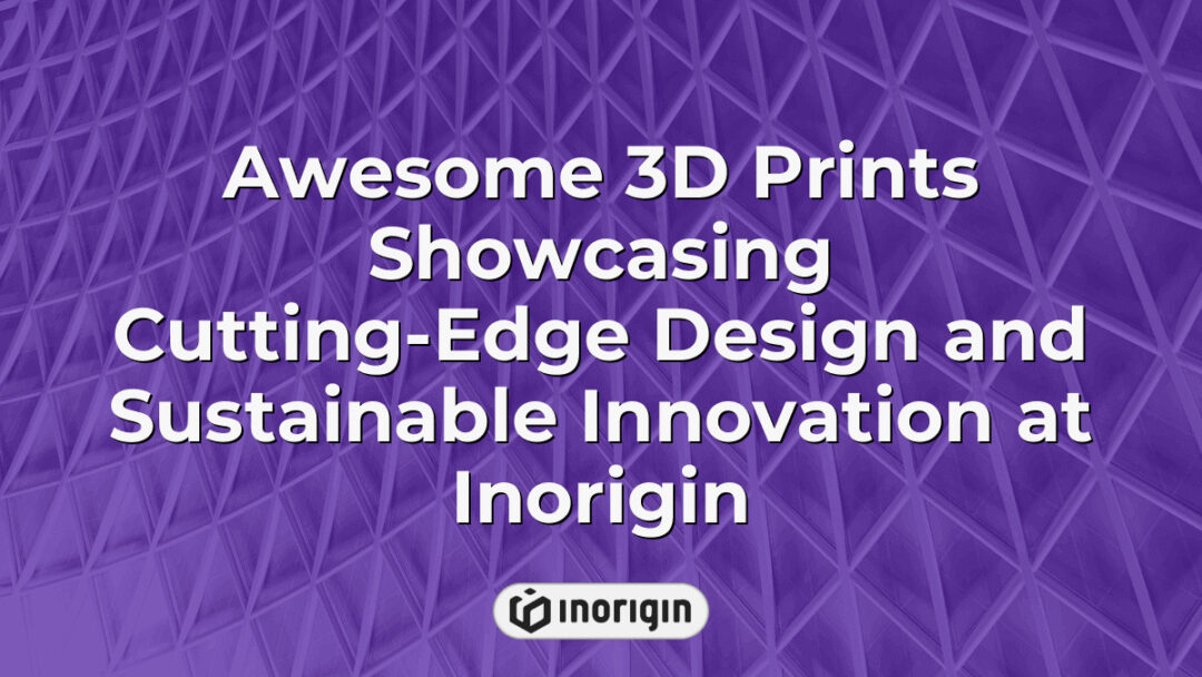 A collection of innovative 3D printed prototypes and components created at Inorigin's advanced studio, demonstrating cutting-edge design and sustainable manufacturing techniques in Greece.