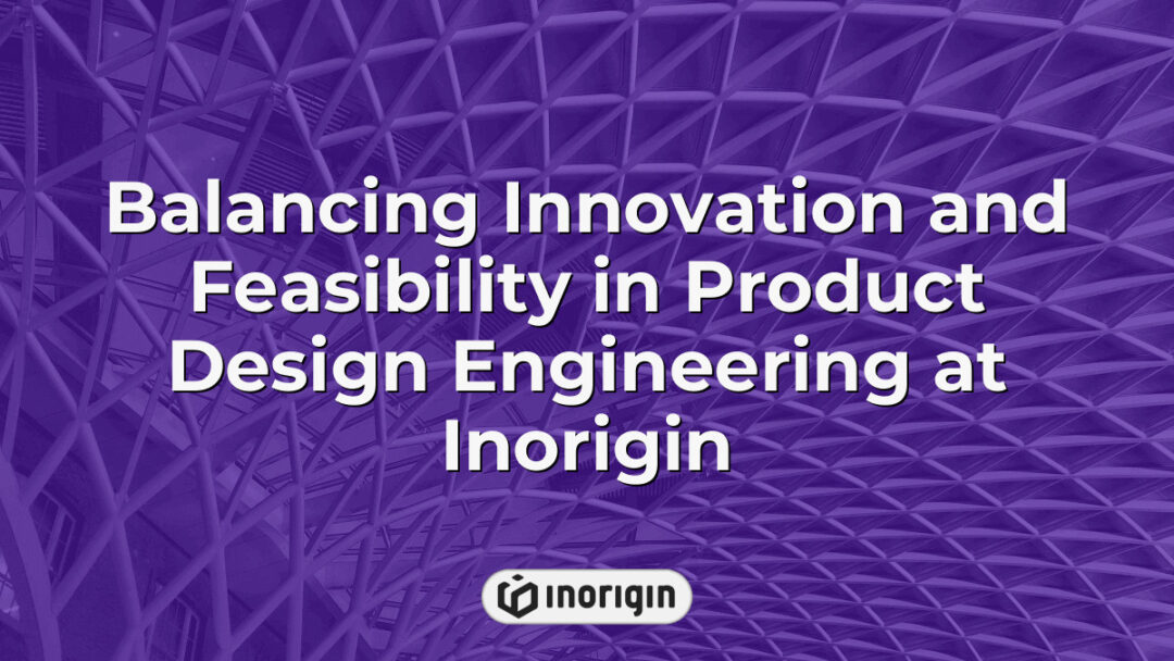 A detailed representation of the integration between innovation and feasibility in product design engineering at Inorigin, showcasing advanced 3D modeling and engineering processes in their Greek studio.