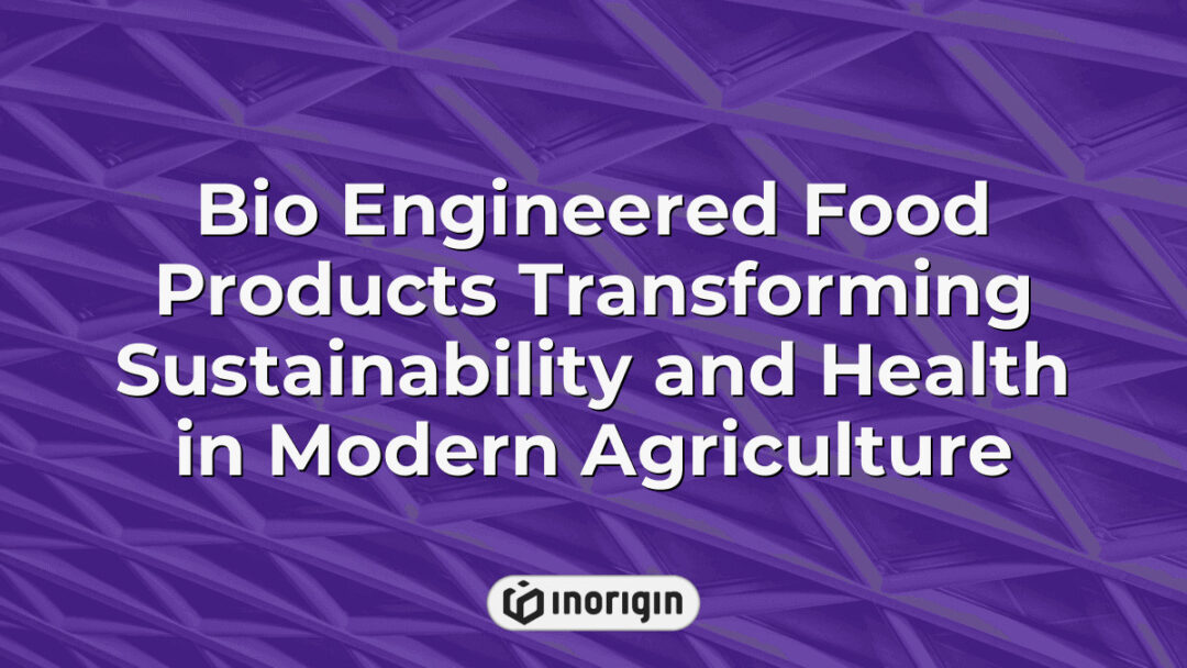 A detailed representation of bio engineered food products illustrating advancements in sustainable agriculture and health benefits through innovative technology.