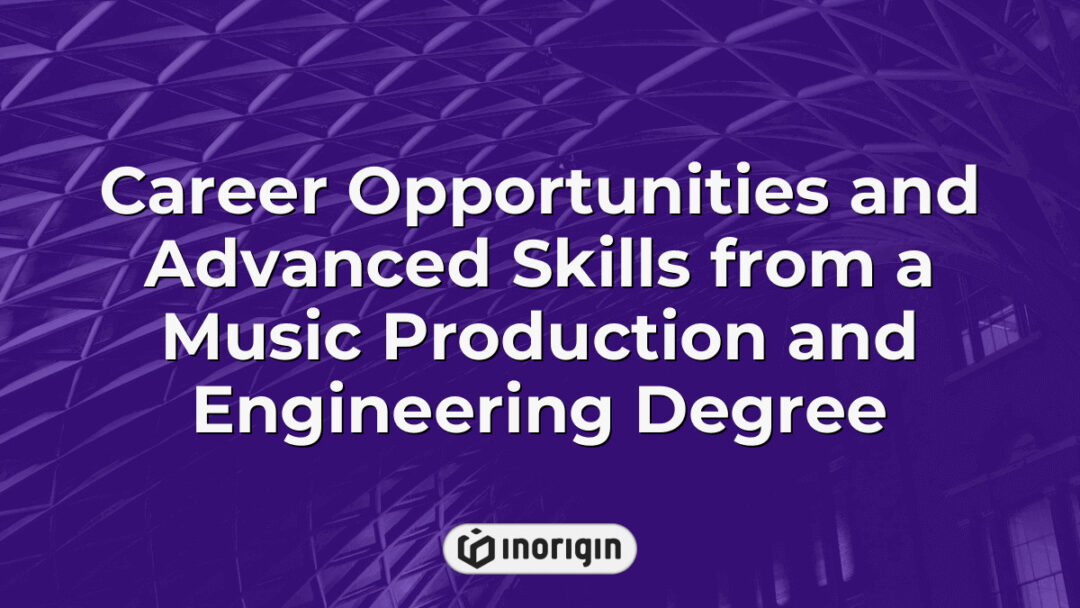 Illustration representing diverse career paths and advanced technical skills gained from a music production and engineering degree, highlighting industry opportunities and expertise development.