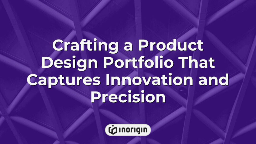 Detailed view of an innovative product design portfolio showcasing precision engineering, creative renderings, and advanced prototyping techniques at Inorigin studio in Greece.