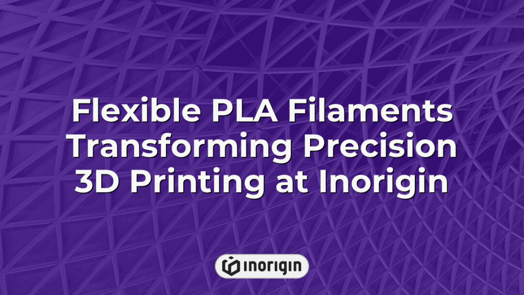 Close-up of flexible PLA filaments being used in advanced 3D printing processes at Inorigin's innovative design studio in Patra, Greece, showcasing precision and adaptability in product prototyping and manufacturing.