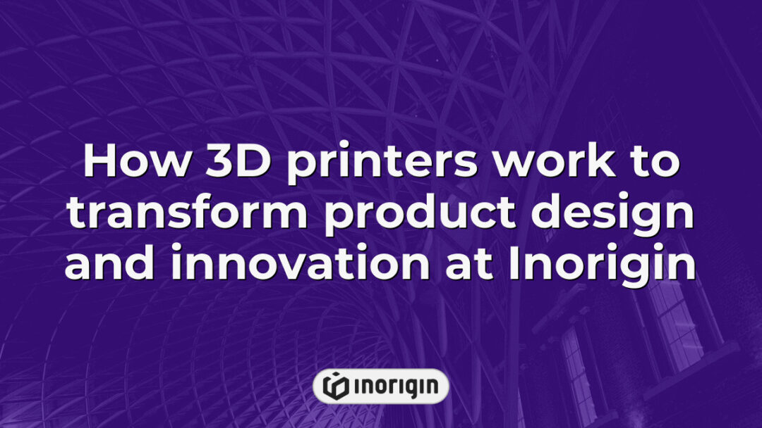 Detailed visualization of advanced 3D printing technology at Inorigin studio in Patra, Greece, showcasing how cutting-edge printers enhance product design and innovation processes through FDM and DLP Resin techniques.