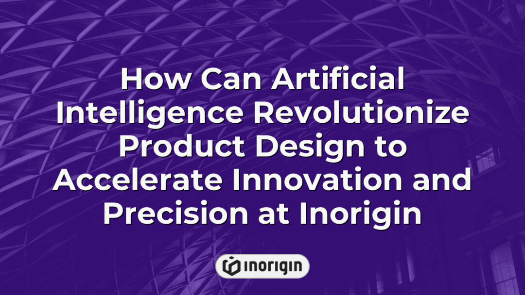 Illustration showcasing how artificial intelligence integrates with product design at Inorigin, enhancing innovation, precision engineering, and rapid prototyping capabilities within their advanced 3D printing studio in Patra, Greece.