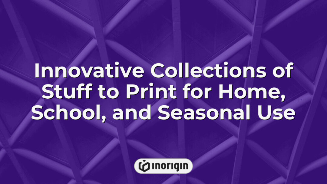 A diverse and innovative collection of 3D printed objects designed for practical use in home, school, and seasonal activities, showcasing advanced FDM and DLP resin printing techniques offered by Inorigin's design studio in Greece.