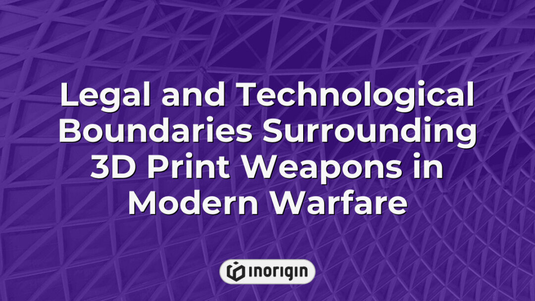 Illustration highlighting the complex legal restrictions and technological challenges associated with 3D printed weapons in contemporary military applications and warfare.