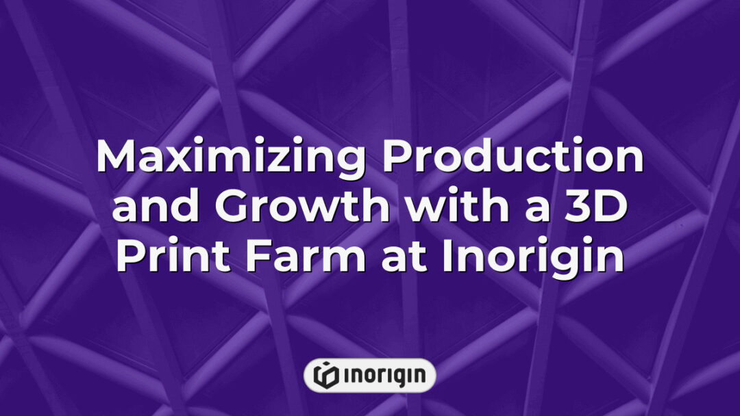 A high-tech 3D print farm at Inorigin's studio in Patra, Greece, showcasing advanced FDM and DLP Resin 3D printers used to boost production efficiency and product innovation.