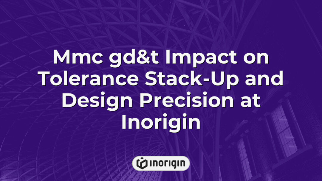 Detailed engineering diagram illustrating the impact of Maximum Material Condition (MMC) and Geometric Dimensioning and Tolerancing (GD&T) on tolerance stack-up and design precision in product development at Inorigin’s studio in Greece.