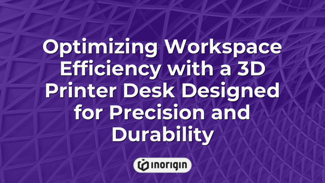 A meticulously designed 3D printer desk that enhances workspace efficiency by providing a precise, durable, and functional station ideal for advanced 3D printing workflows in a professional studio environment.