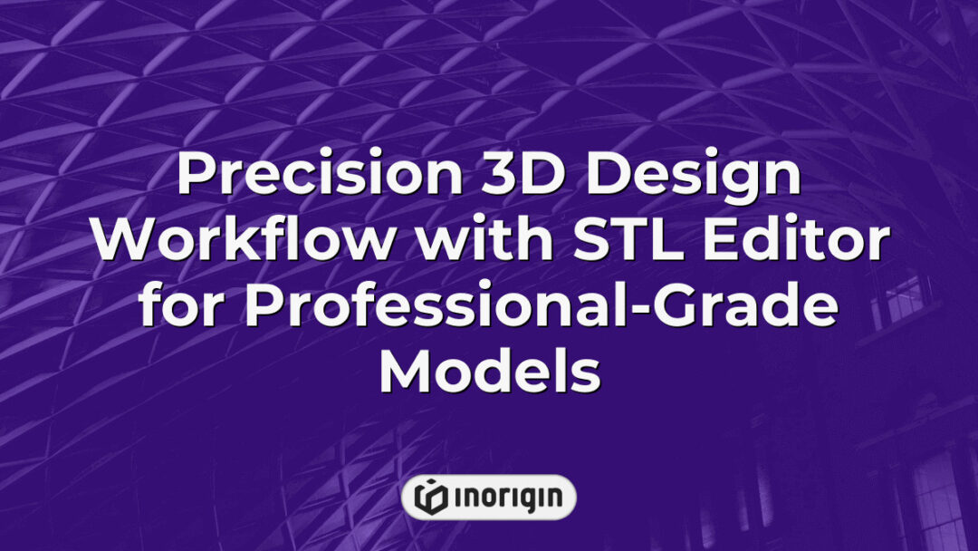 Detailed precision 3D design workflow showcasing an advanced STL editor interface for creating professional-grade, market-ready product models in a design studio.
