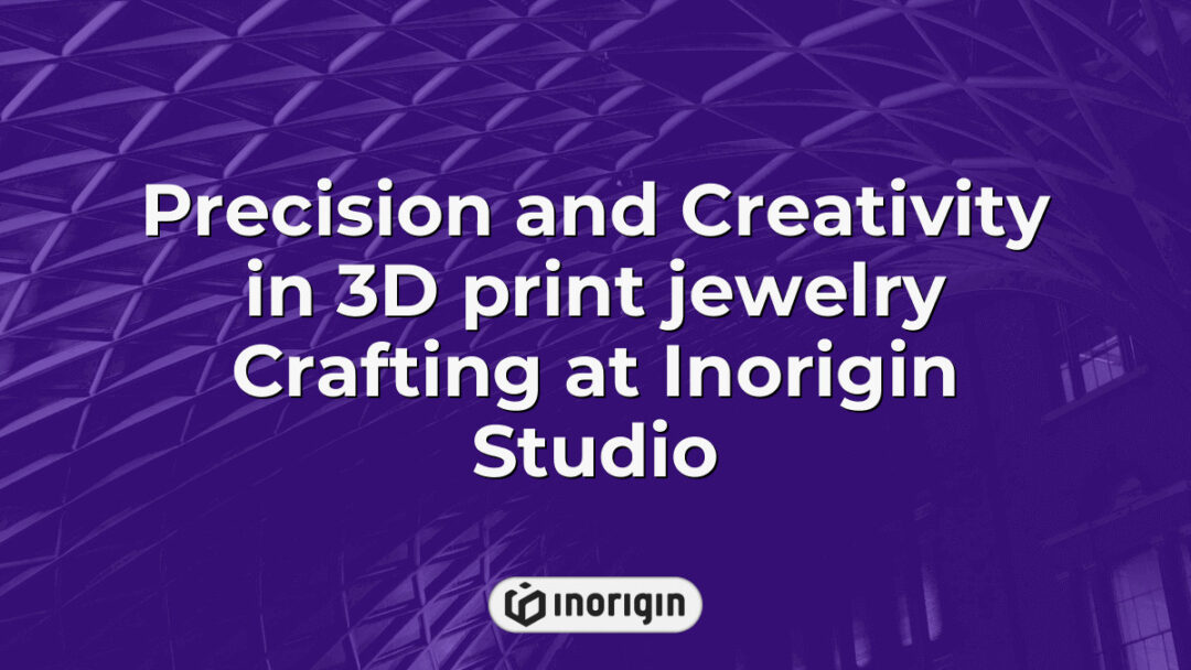 Detailed view of the intricate 3D printed jewelry crafted at Inorigin Studio, showcasing advanced precision and creative design techniques using FDM and DLP Resin technologies.