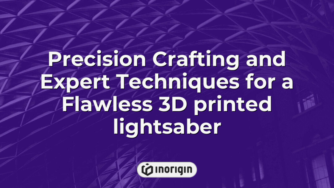 A flawlessly crafted 3D printed lightsaber showcasing advanced precision techniques and expert craftsmanship in a state-of-the-art 3D printing studio by Inorigin in Greece.