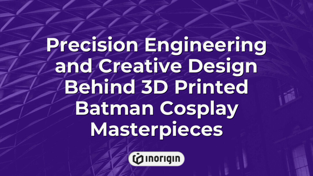 Intricately designed and precisely engineered 3D printed Batman cosplay armor showcasing advanced FDM and DLP Resin printing techniques by Inorigin studio in Greece.