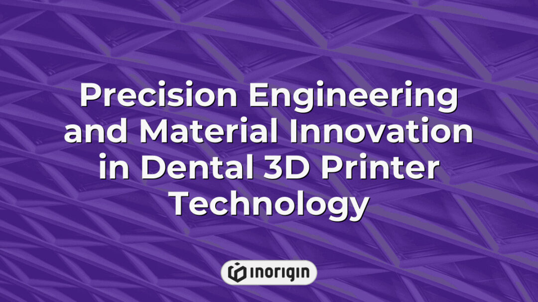 Advanced dental 3D printer showcasing precision engineering and innovative material use, enabling high-quality, detailed dental product fabrication in a cutting-edge design studio.