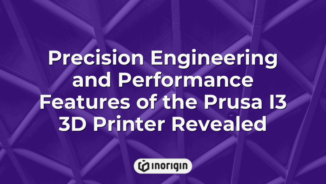 Close-up view of the Prusa I3 3D printer showcasing its precision engineering and advanced performance features, highlighting the quality of 3D printing technology available at Inorigin's studio in Patra, Greece.