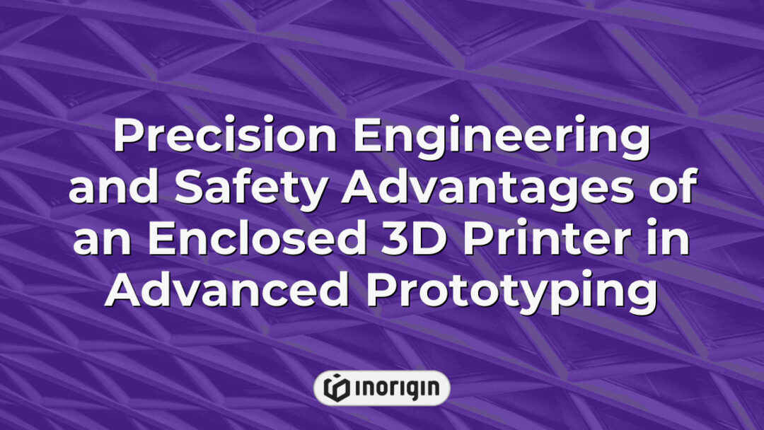 An enclosed 3D printer showcasing precision engineering and enhanced safety features in advanced prototyping processes at a cutting-edge product design studio in Greece.