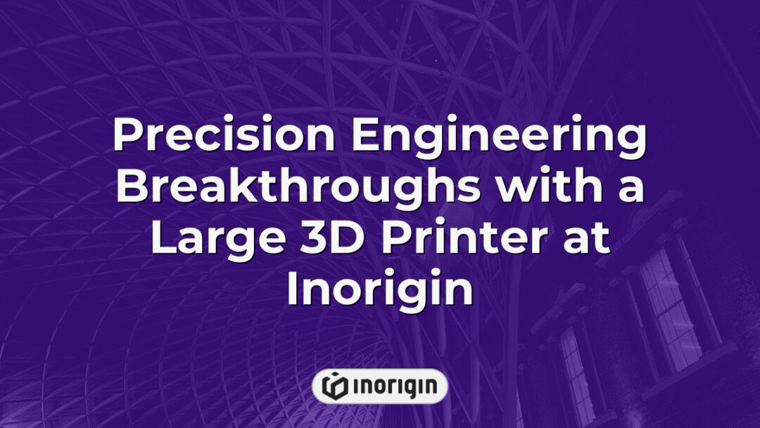 Large advanced 3D printer at Inorigin’s Patra studio producing precision-engineered prototypes, showcasing cutting-edge rapid prototyping and product design technology.