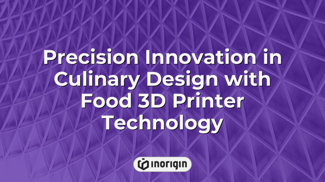 Advanced food 3D printer creating intricate culinary designs with precision, showcasing innovative technology in product design and rapid prototyping at Inorigin studio in Greece.