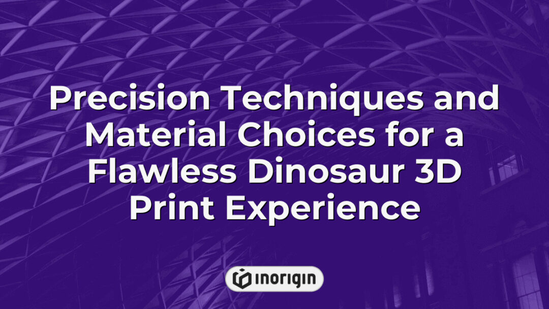 Detailed 3D printed dinosaur model showcasing advanced precision techniques and optimal material choices to achieve flawless surface finish and structural integrity using FDM and DLP resin printing processes at Inorigin's studio.