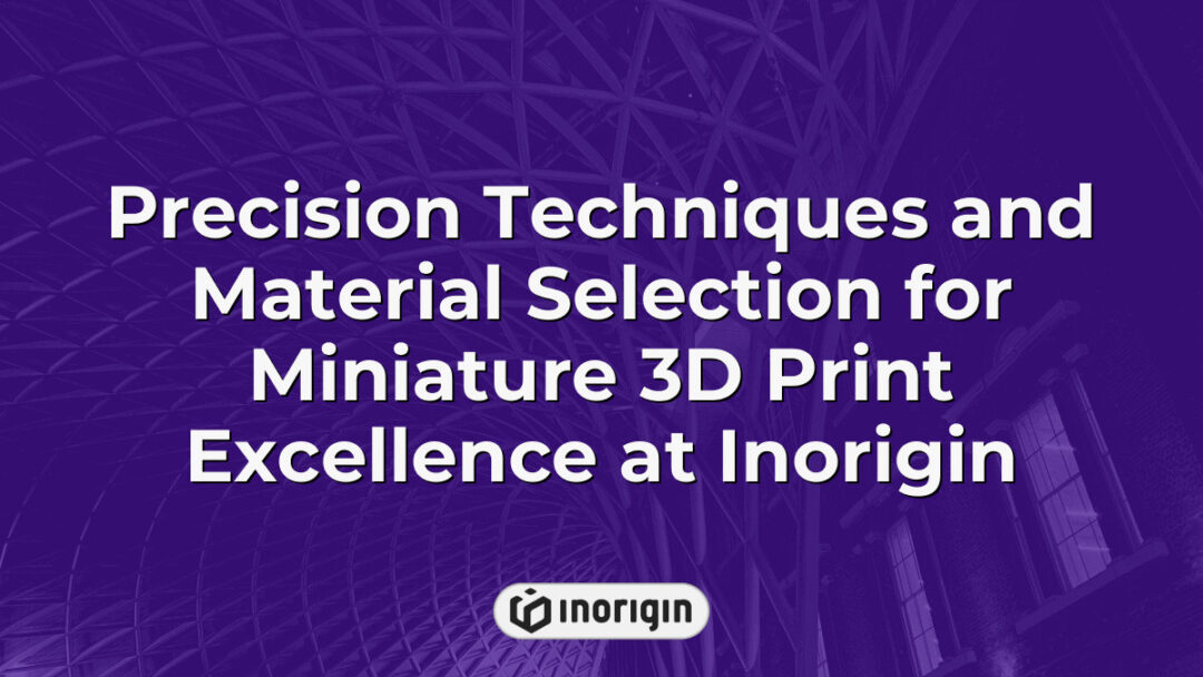 Close-up of miniature 3D printed components showcasing precision techniques and advanced material selection at Inorigin's 3D printing studio in Patra, Greece