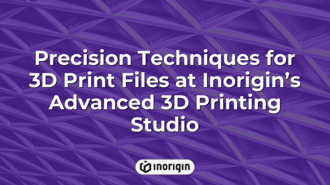 Advanced 3D printing studio at Inorigin showcasing precision techniques for preparing 3D print files using FDM and DLP resin processes to ensure superior product quality and design accuracy.