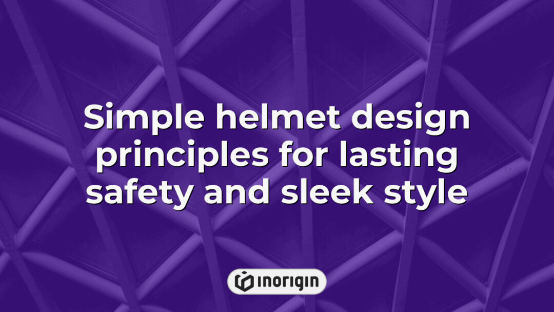 Illustration showcasing essential helmet design principles focused on achieving durable safety features and a sleek, modern aesthetic suitable for innovative consumer products.