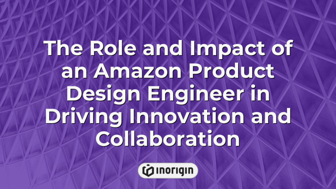 An insightful depiction of an Amazon product design engineer collaborating with cross-functional teams to drive innovation and streamline product development processes, highlighting the integration of advanced design techniques and engineering expertise.