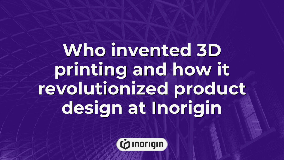 Detailed illustration explaining the origins of 3D printing technology and its transformative impact on product design and engineering at Inorigin's advanced 3D printing studio in Patra, Greece.