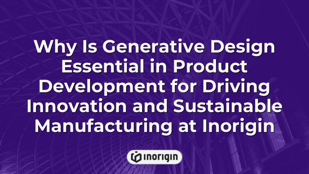 Detailed infographic illustrating the role of generative design in advancing product development at Inorigin, highlighting innovation and sustainable manufacturing processes through cutting-edge engineering and 3D printing technologies.