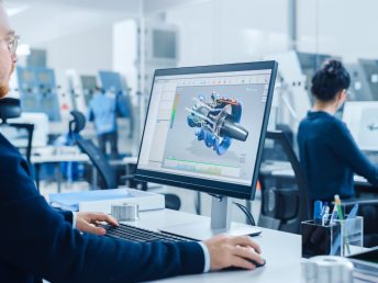 Inorigin Advanced Computational Fluid Dynamics (CFD) Simulation An advanced Computational Fluid Dynamics (CFD) simulation showcasing fluid flow around a complex product design, emphasizing Inorigin's engineering expertise.